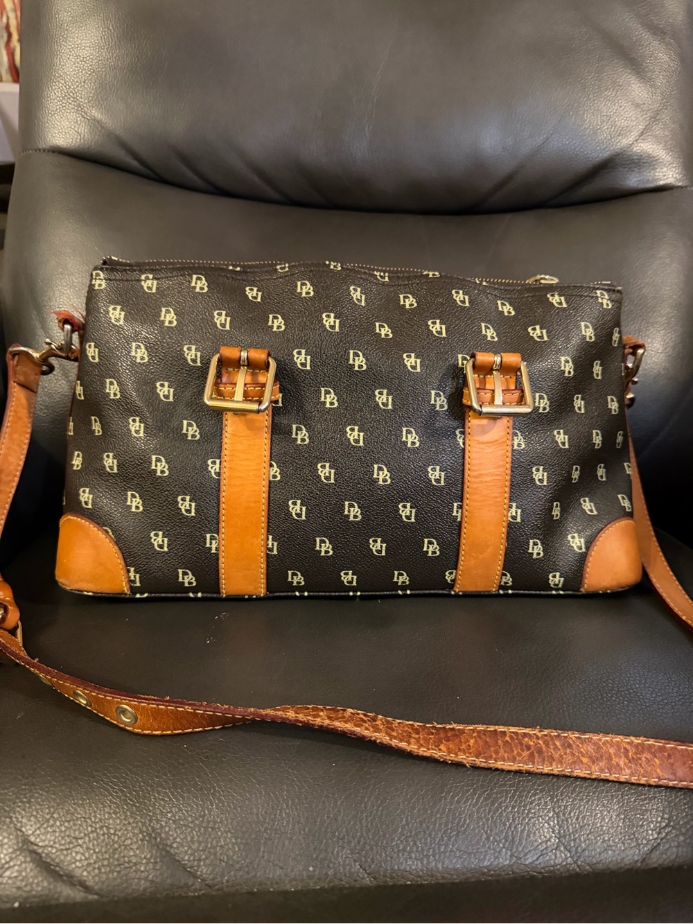 Dooney & Bourke Signature Satchel With Monogram Logo